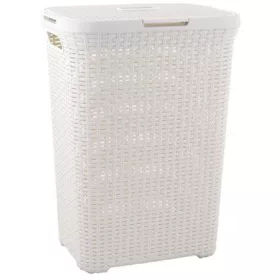   Rattan hatású szennyestartó, 60l, CURVER, törtfehér (CSCR60C)