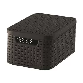   Rattan hatású kosár tetővel, 6l, barna, CURVER, Style S (CSCR7SBT)