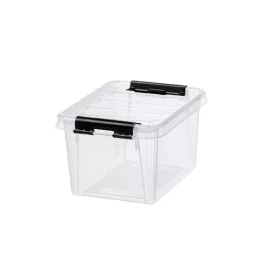   Műanyag tárolódoboz, 1,5 liter, fekete fogantyúkkal, SMARTSTORE Classic 1,5, átlátszó (CSDSMART25)