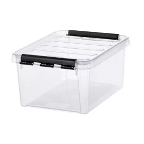   Műanyag tárolódoboz, 8 liter, fekete fogantyúkkal, SMARTSTORE Classic 10, átlátszó (CSDSMART30)