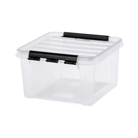   Műanyag tárolódoboz, 8 liter, fekete fogantyúkkal, SMARTSTORE Classic 12, átlátszó (CSDSMART32)