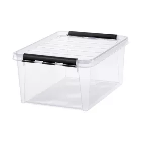   Műanyag tárolódoboz, 14 liter, fekete fogantyúkkal, SMARTSTORE Classic 15, átlátszó (CSDSMART35)