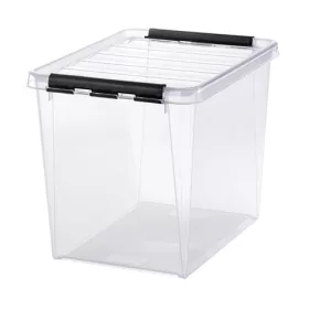   Műanyag tárolódoboz, 25 liter, fekete fogantyúkkal, SMARTSTORE Classic 16, átlátszó (CSDSMART36)