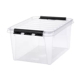   Műanyag tárolódoboz, 32 liter, fekete fogantyúkkal, SMARTSTORE Classic 31, átlátszó (CSDSMART38)