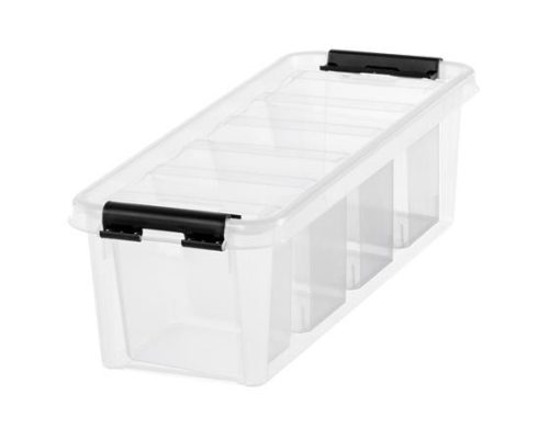 Műanyag tárolódoboz, fekete fogantyúkkal, 4 rekeszes, SMARTSTORE Classic 4, átlátszó (CSDSMART41)