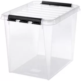   Műanyag tárolódoboz, 52 liter, fekete fogantyúkkal, SMARTSTORE Classic 50, átlátszó (CSDSMART47)