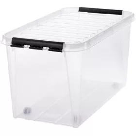   Műanyag tárolódoboz, 70 liter, fekete fogantyúkkal, SMARTSTORE Classic 70, átlátszó (CSDSMART49)