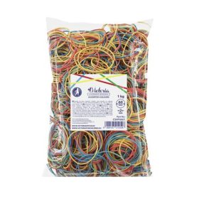   Postázógumi, 60X2 mm, VICTORIA FACILITY, 1 kg, vegyes színű (CSVPG601)