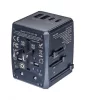 Utazóadapter, univerzális, gyorstöltő, DONAU Travel 904, fekete (D13741231)