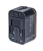 Utazóadapter, univerzális,  DONAU Travel 205, fekete (D13741831)