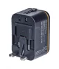 Utazóadapter, univerzális,  DONAU Travel 205, fekete (D13741831)