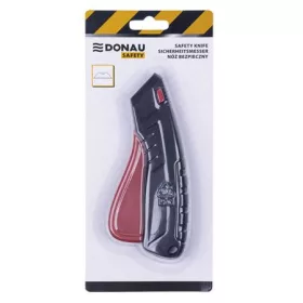   Univerzális kés, cserélhető pengével, 22 mm, DONAU Safety, fekete-piros (D1574593199)