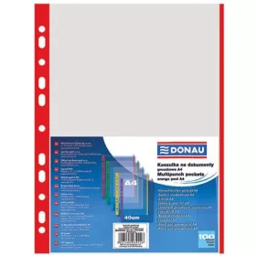   Genotherm, lefűzhető, színes szélű, A4, 40 mikron, narancsos felület, DONAU, piros (D1774P)