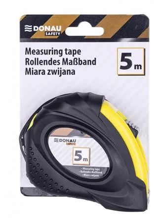 Mérőszalag, 5 m x 19 mm, DONAU Safety, fekete-sárga (D1821535199)