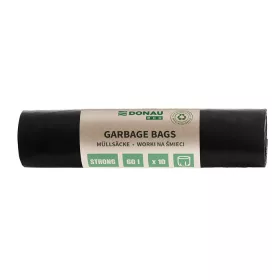   Szemeteszsák, extra erős, 60 l, 10 db, 30 &mikro;, DONAU Eco, fekete (D2202142205)