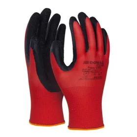   Védőkesztyű, latex, DONAU Safety, 7/S méret, piros (D3202112107)