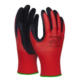   Védőkesztyű, latex, DONAU Safety, 11/XXL méret, piros (D3202112111)