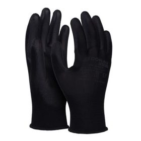   Szerelőkesztyű, PU, DONAU Safety, 10/XLméret, fekete (D3203122110)