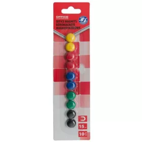   Mágneskorong, 15 mm, 10 db, OFFICE PRODUCTS, vegyes színek (D3211299)
