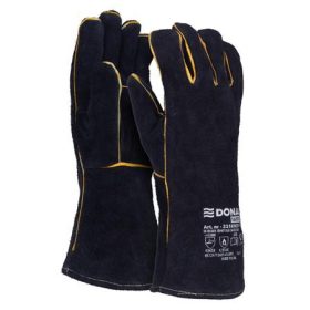   Védőkesztyű, MIG, marhabőr, DONAU Safety, 10/XL méret, fekete (D3218563110)