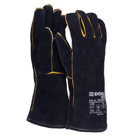 Védőkesztyű, MIG, marhabőr, DONAU Safety, 10/XL méret, fekete (D3218563110)