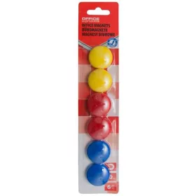   Mágneskorong, 30 mm, 6 db, OFFICE PRODUCTS, vegyes színek (D3231999)