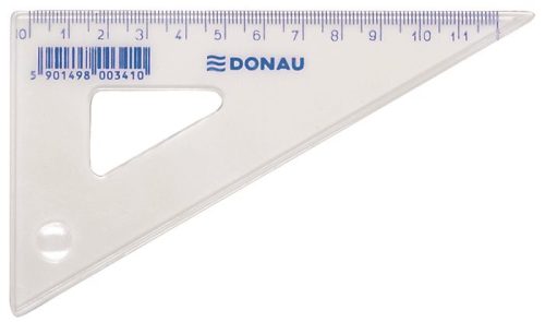 Háromszög vonalzó, műanyag, 60°, 12 cm, DONAU (D7031)