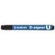 Alkoholos marker, 2-4 mm, kúpos, DONAU D-signer U, fekete (D7371FK)