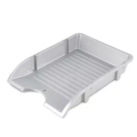   Irattálca, műanyag, törhetetlen, DONAU Solid, ezüst (D745E)