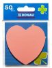Öntapadó jegyzettömb, szív alakú, 50 lap, DONAU, rózsaszín (D7562001)