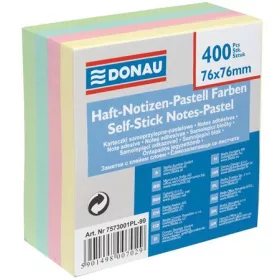   Öntapadó jegyzettömb, 76x76mm, 400 lap, DONAU, pasztell színek (D7573)