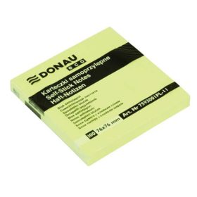   Öntapadó jegyzettömb, 76x76mm, 100 lap, DONAU ECO, sárga (D7593)