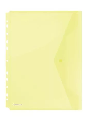 Irattartó tasak, A4, PP, patentos, lefűzhető, DONAU, sárga (D8540S)