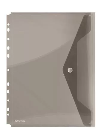 Irattartó tasak, A4, PP, patentos, lefűzhető, DONAU, füstszínű (D8540SZ)