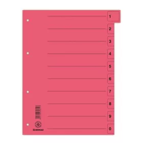   Regiszter, karton, A4, mikroperforált, DONAU, piros (D8611P)