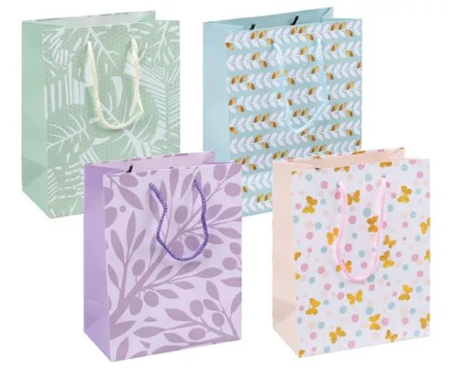 Ajándéktáska, zsinórfüles, 18x23x10 cm, DONAU Home, vegyes minta (DB15085271)