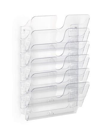 Prospektustartó, fali, fekvő, A4, DURABLE FLEXIPLUS 6, áttetsző (DB1700014401)