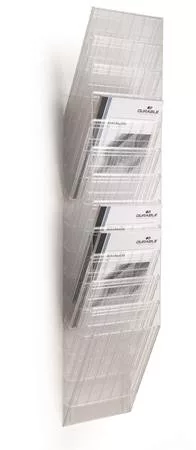 Prospektustartó, fali, álló, A4, DURABLE FLEXIBOXX 12, áttetsző (DB1709763400)