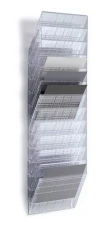 Prospektustartó, fali, fekvő, A4, DURABLE FLEXIBOXX 12, áttetsző (DB1709781400)