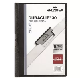   Gyorsfűző, klipes, A4, DURABLE DURACLIP&reg; 30, fekete (DB220001)