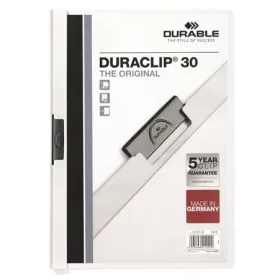   Gyorsfűző, klipes, A4, DURABLE DURACLIP&reg; 30, fehér (DB220002)