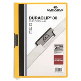   Gyorsfűző, klipes, A4, DURABLE DURACLIP&reg; 30, sárga (DB220004)