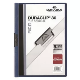   Gyorsfűző, klipes, A4, DURABLE DURACLIP&reg; 30, sötétkék (DB220007)