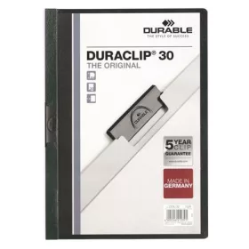   Gyorsfűző, klipes, A4, DURABLE DURACLIP&reg; 30, sötétzöld (DB220032)