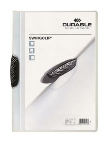 Gyorsfűző, klipes, A4, DURABLE Swingclip® 30, fekete (DB226001)