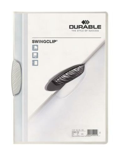 Gyorsfűző, klipes, A4, DURABLE Swingclip® 30, fehér (DB226002)