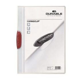   Gyorsfűző, klipes, A4, DURABLE Swingclip® 30, piros (DB226003)