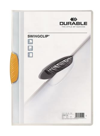 Gyorsfűző, klipes, A4, DURABLE Swingclip® 30, sárga (DB226004)
