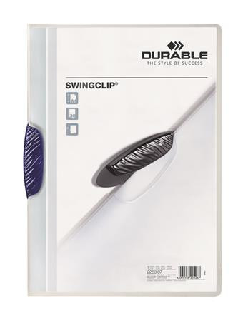 Gyorsfűző, klipes, A4, DURABLE Swingclip® 30, sötétkék (DB226007)