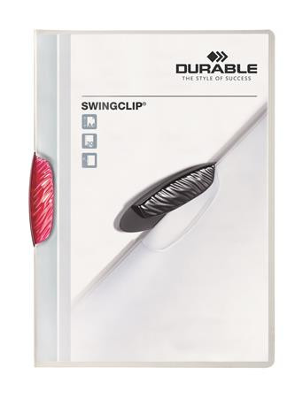 Gyorsfűző, klipes, A4, DURABLE Swingclip® 30, bíbor (DB226035)